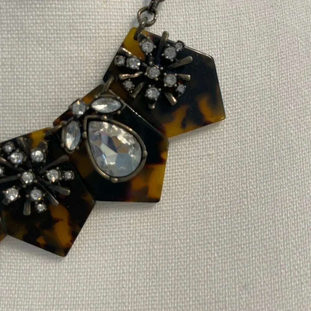 LOFT Tortious and Rhinestone Statement Necklace